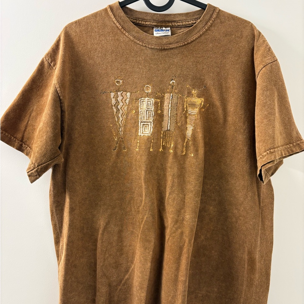 Calligraphy Brown Graphic T-Shirt